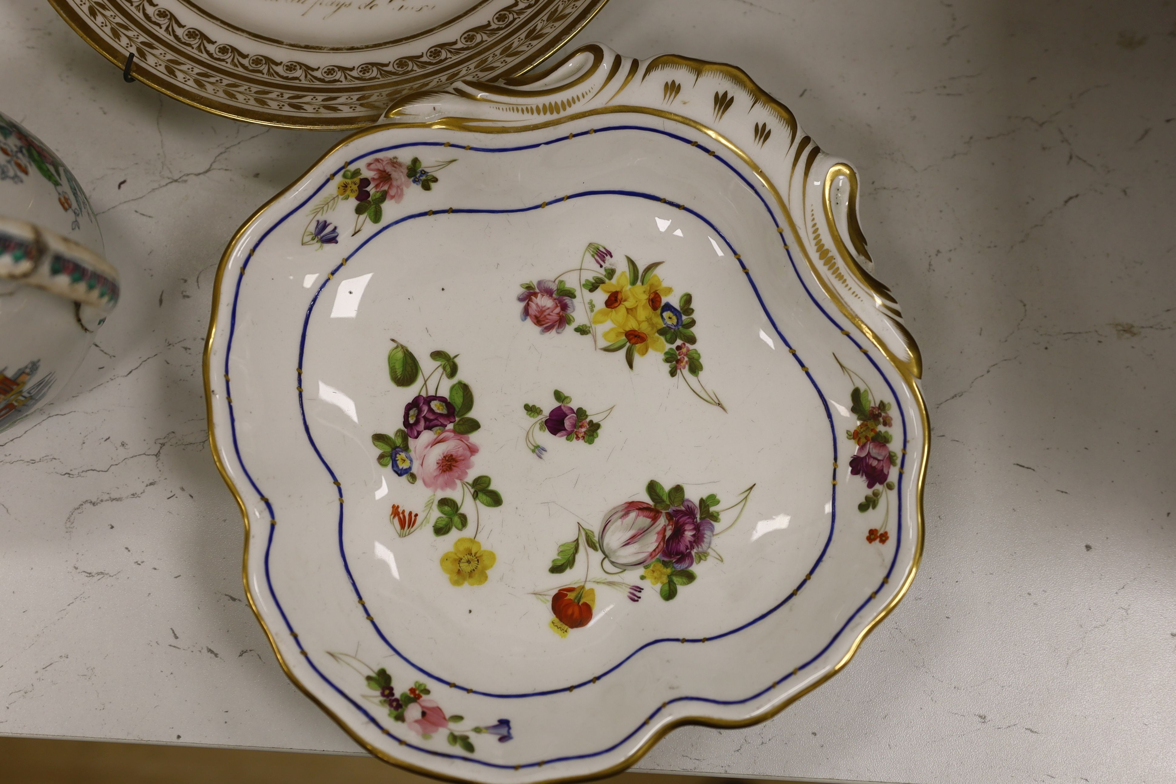 A pair of 19th century Derby shell dessert dishes together with Victorian ceramics and Continental porcelain (11)